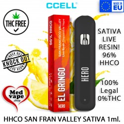 HHCO VAPE 96% SAN FRAN VALLEY SATIVA LIVE RESIN - EL GRINGO WEED MEDVVAPE