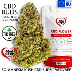 CBD BUDS AMNESIA KUSH 5G. FLOWERS - MEDVAPE THC WEED CANNABIS LEGAL MARIJUANA